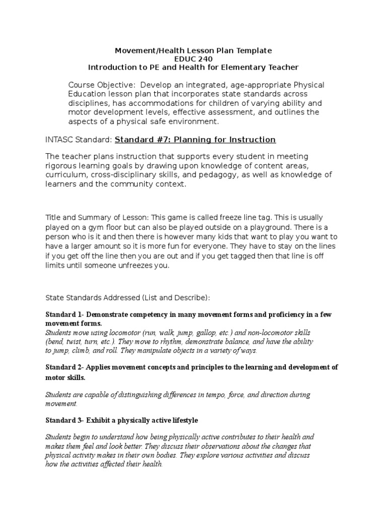 Lesson Plan 3 - Standard 1 | PDF | Learning | Teachers