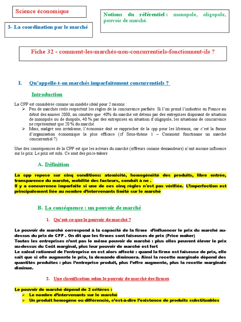 Comment Un Marché Concurrentiel Fonctionne-t-il Exercice Corrigé