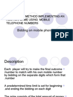 Bidding On Mobile Phone Numbers: System and Method Implementing An Auction Game Using Mobile Telephone Numbers