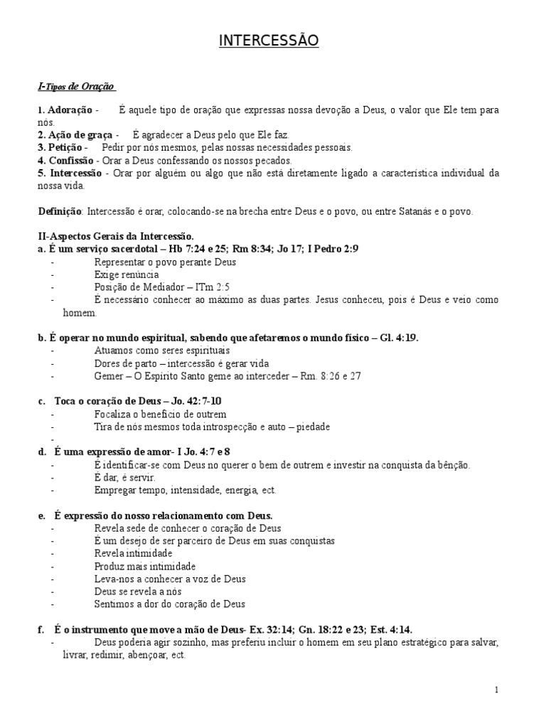 Princípios da Intercessão e Oração | PDF | Oração | Santo