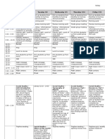 Sample Curriculum Timeline