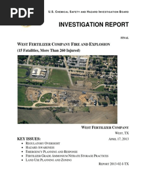 CSB: West Fertilizer FINAL Report