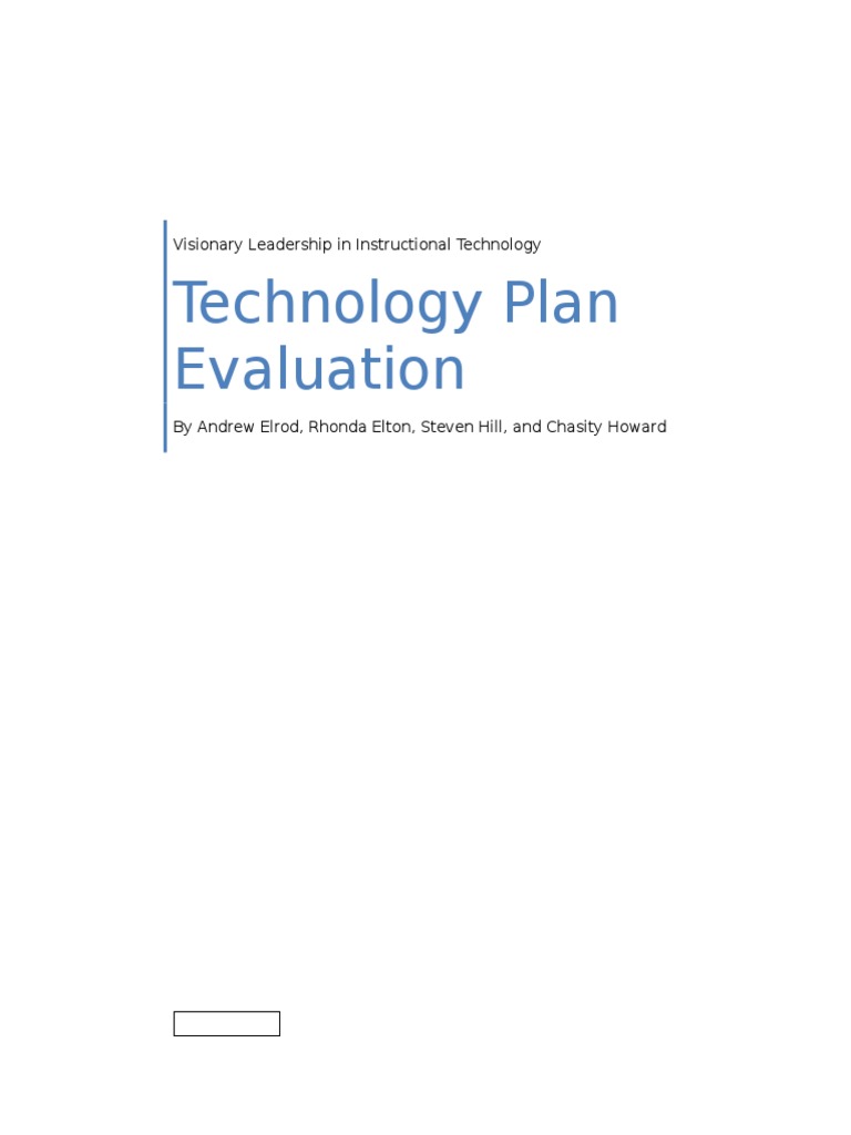 Technology Plan Evaluation | PDF | Needs Assessment | Educational ...