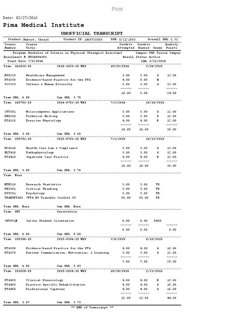 Pmi Transcript Final | PDF | Wellness