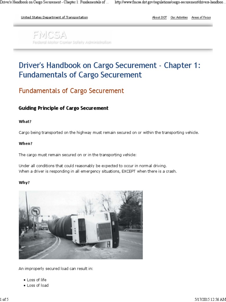 Driver's Handbook on Cargo Securement Chapter 1_ Fundamentals of