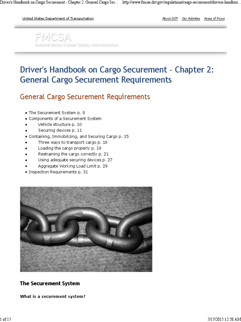 Driver's Handbook On Cargo Securement Chapter 2 General Cargo