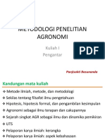 Metodologi Penelitian Agronomi Kuliah I