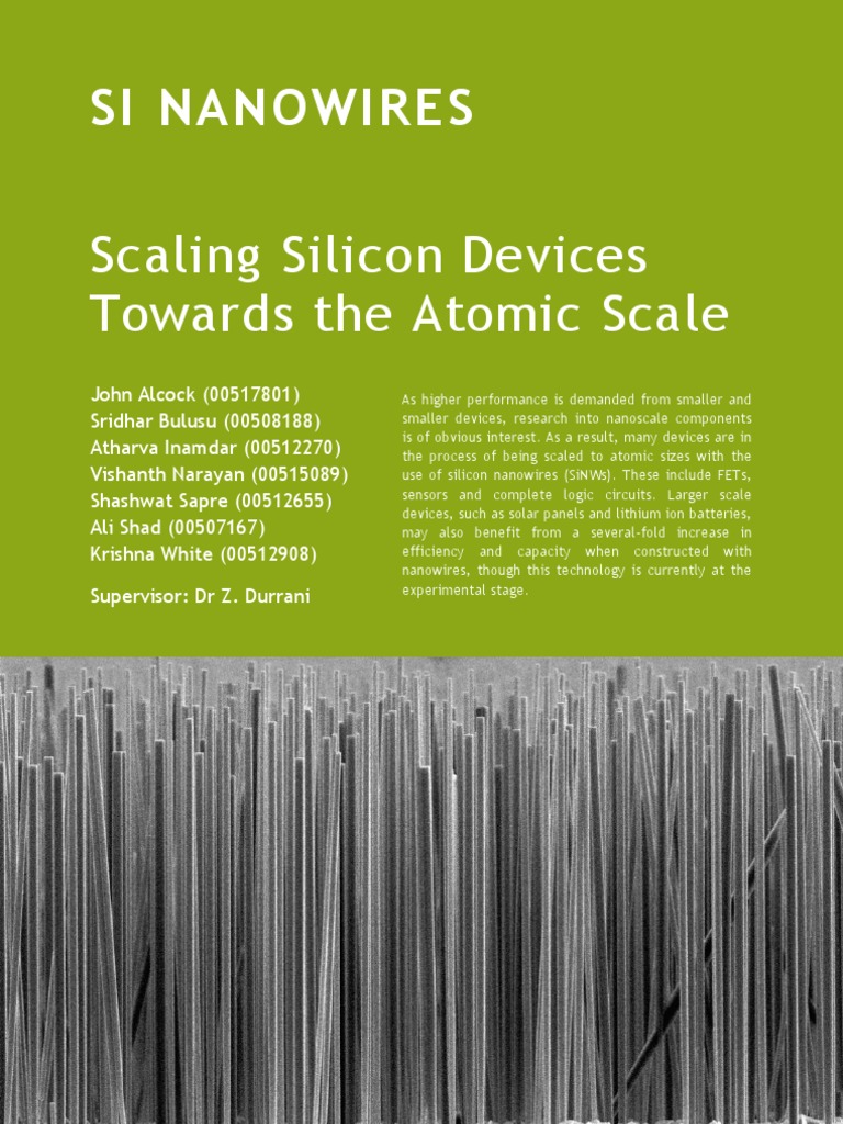 Silicon Nanowires Research Report | PDF | Nanowire | Field Effect ...