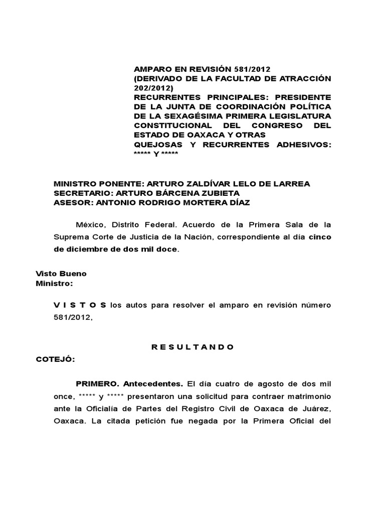 Sentencia Amparo en Revision | PDF | Matrimonio | Caso de ley