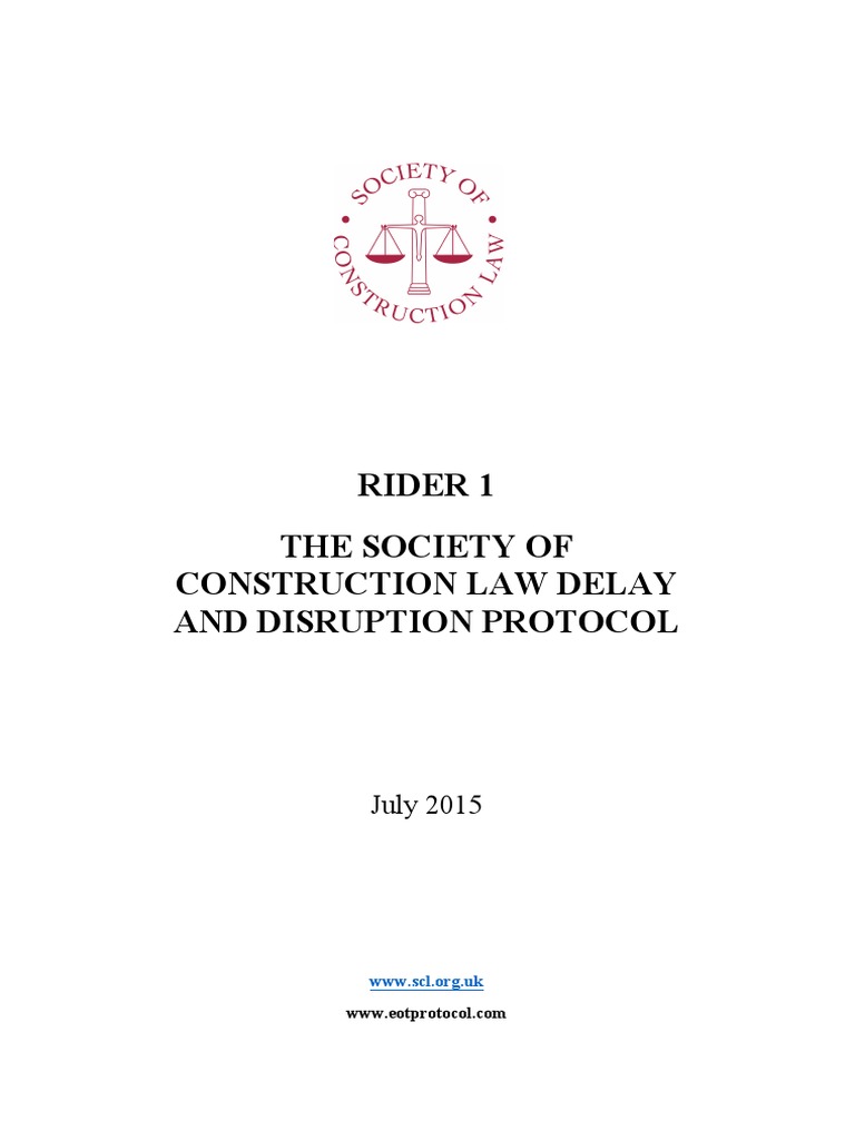 SCL Delay and Disruption Protocol - Rider 1 - FINAL | PDF | Treaty ...