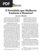 É Permitido Mulheres ensinarem Homens?