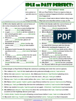 Simple Past or Past Perfect Tense Grammar Exercises Worksheet