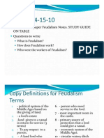 Title Sheet of Paper Feudalism Notes. STUDY GUIDE On Table Questions To Write