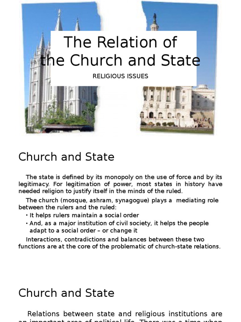 The Relation of Church and State.pptx Separation Of Church And State