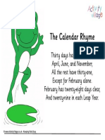 Calendar Rhyme Poster