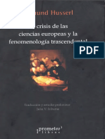 La Crisis de Las Ciencias Europeas y La Fenomenologia