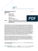 Congressional Research Memo - April 2, 2010 (The Patient Protection and Affordable Care Act, and Its Potential Impact On Members of Congress and Congressional Staff)