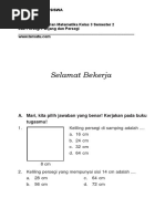 Soal Uh Matematika Kelas 3 Bab Persegi Panjang Dan Persegi Semester 2