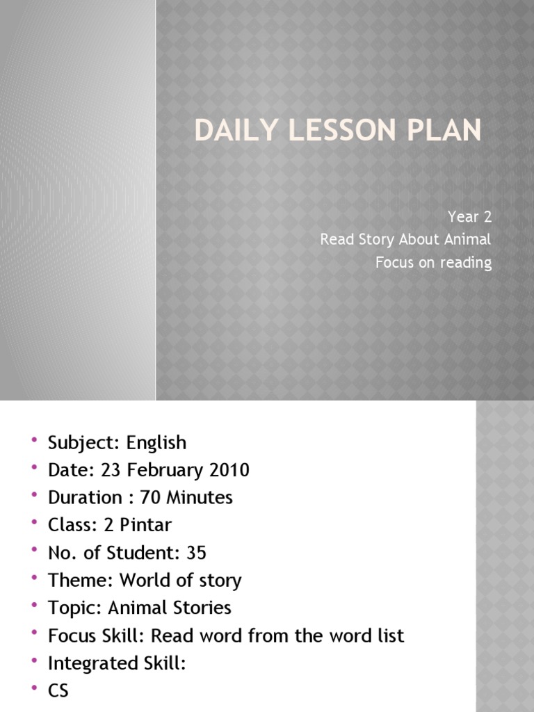 Daily Lesson Plan | PDF