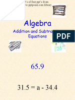 Algebra: Addition and Subtraction Equations