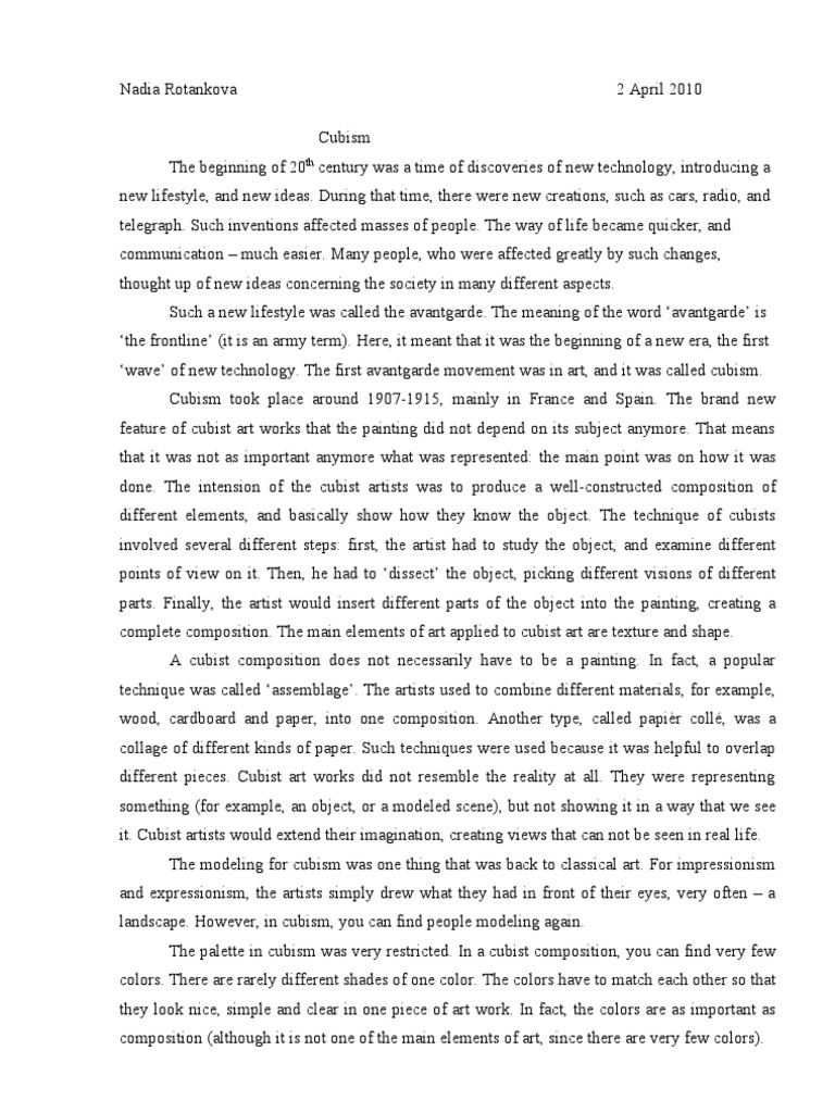 cubism essay