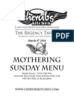 Mothering Sunday Menu: The Regency Tavern