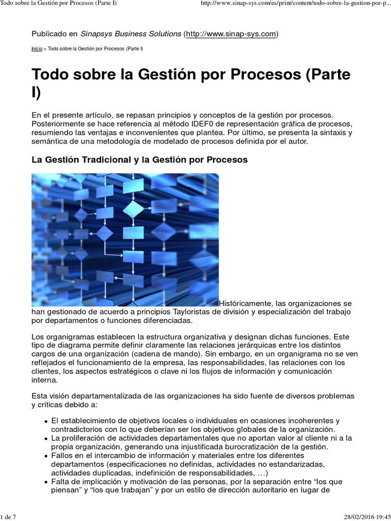 2 Gestion Por Procesos - Todo Sobre La Gestión Por Procesos (Parte I ...