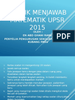 Teknik Menjawab Matematik Upsr 2015