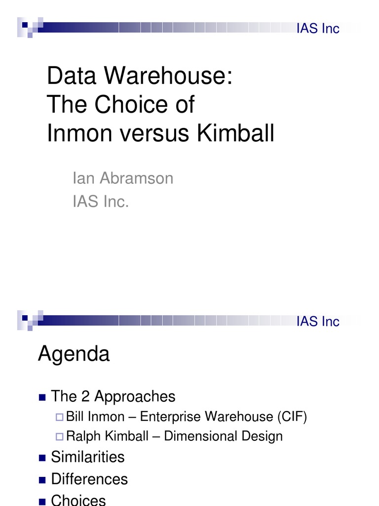 Abramson - Inmon Vs Kimball | PDF | Data Warehouse | Computing