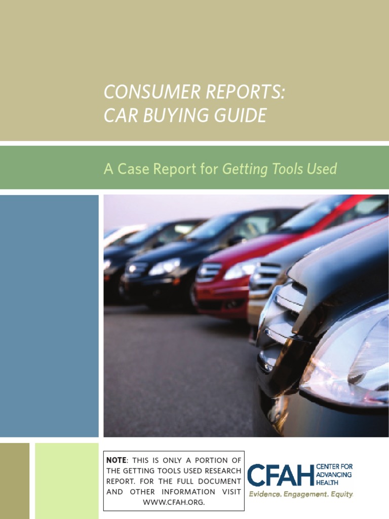 Consumer Reports: Car Buying Guide: A Case Report For Getting Tools ...