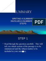 Writing A Summary Involves A Number of Steps