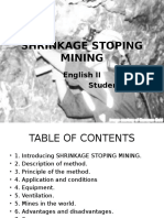 Shrinkage Stoping Mining
