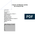 Generate N Terms of Fabonici Series by Using Array