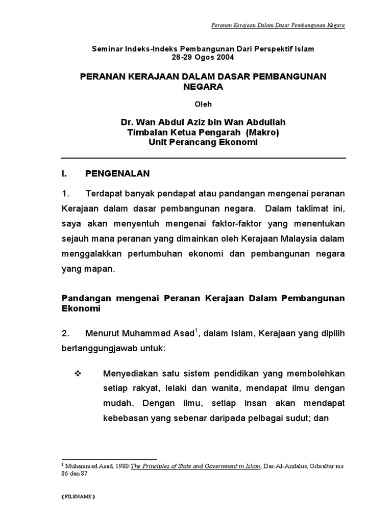 Peranan Kerajaan Dalam Pembangunan Negara | PDF | Pengelolaan Keuangan ...