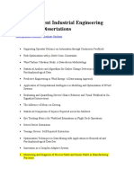 Titles of Recent Industrial Engineering Theses and Dissertations