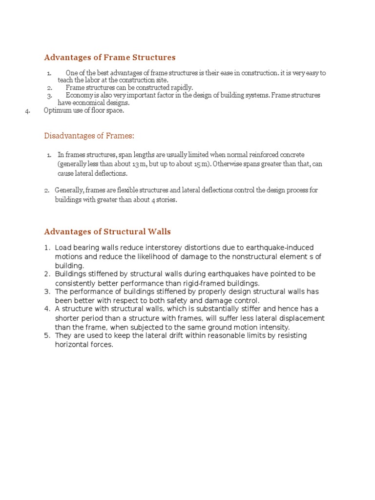 Advantages And Disadvantages Of Load Bearing Wall