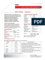 Cold Work Tool Steel - Aisi D2: Typrical Chemical Analysis