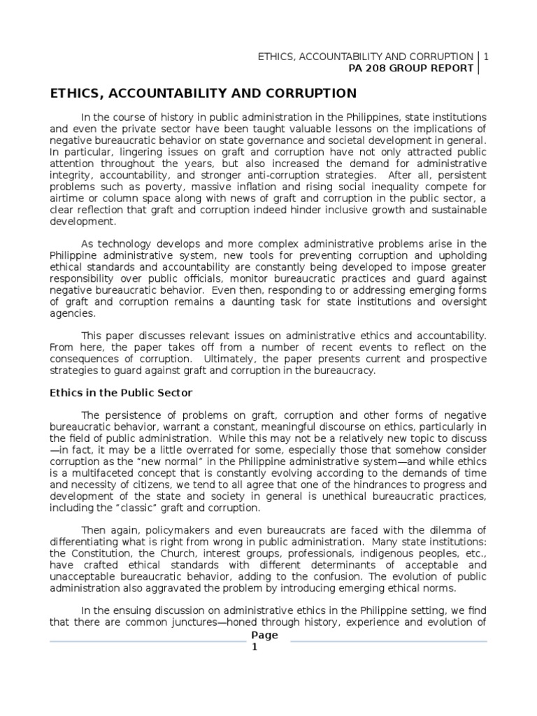 Ethics and Accountability in Philippine Public Service | PDF ...