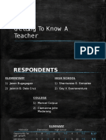 G Etting To Know A Teacher