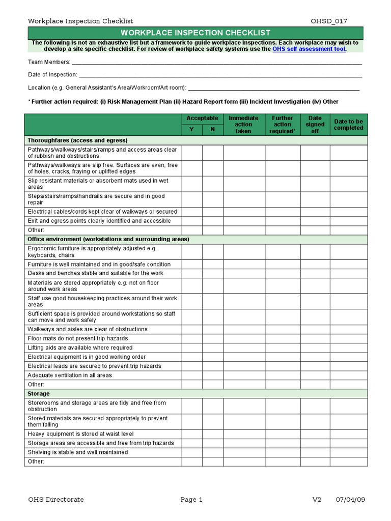 Occupational Health And Safety Checklist Download Our Free Returning