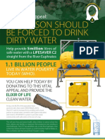 No Person Should Be Forced To Drink Dirty Water: 1.1 Billion People