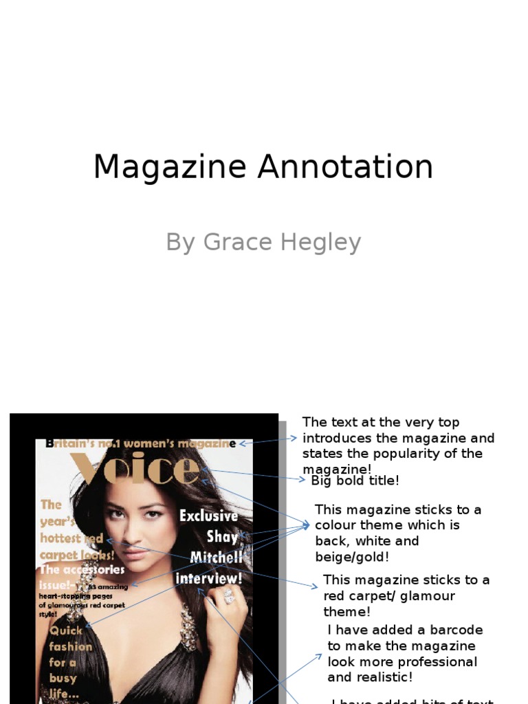 Magazine Annotation by Grace Hegley | PDF