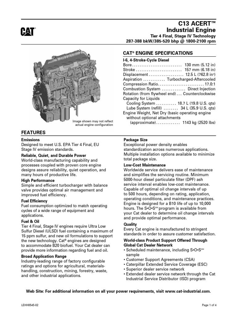CAT C13 Specs Diesel Engine Biodiesel