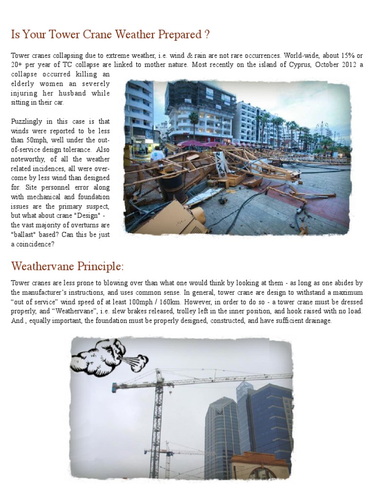 Tower Crane Weathervane PDF Crane (Machine) Wound