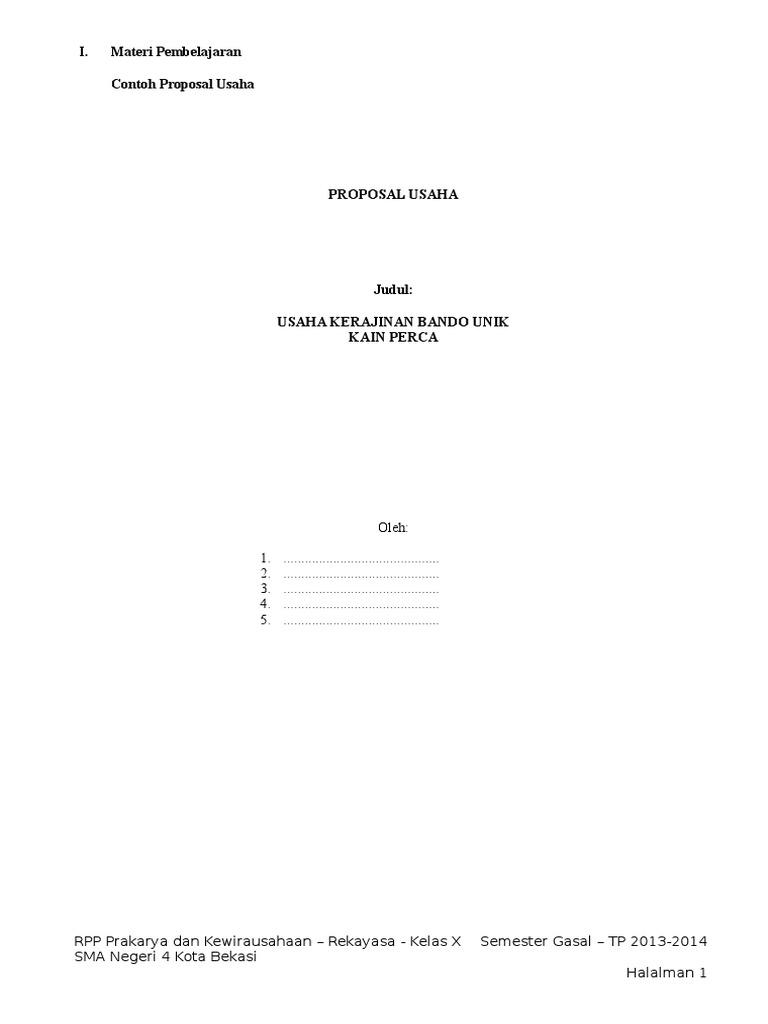 Proposal Prakarya