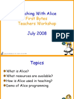 Teaching With Alice: First Bytes Teachers Workshop