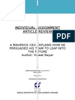 Leadership Workshop: Individual Assignment Article Review