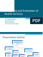 Monitoring and Evaluation of Health Services: Dr. Rasha Salama