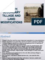 Primary, Secondary Tillage and Land Modifications