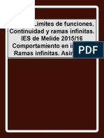Tema 6. Límites de Funciones. Comportamiento en Infinito. Ramas Infinitas. Asíntotas PDF